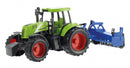 tractor met ploeg frictie 31 x 12 cm groen/blauw