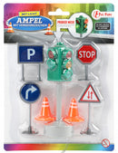 verkeersbordenset junior 12,2 x 3,8 cm 7-delig