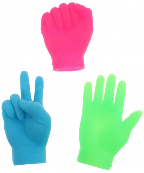 vingerpoppen kleine handen blauw 6.5 cm