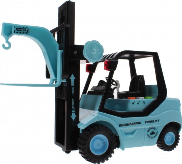 vorkheftruck Forklift met licht en geluid blauw 29 cm