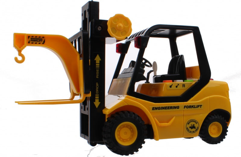 vorkheftruck Forklift met licht en geluid geel 29 cm
