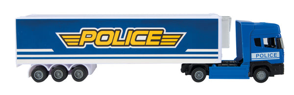 vrachtwagen Politie junior 37x7,5 cm polypropyleen blauw