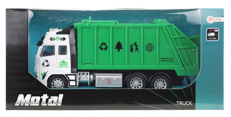 vuilniswagen 18 cm 2-delig groen
