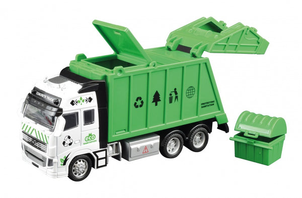 vuilniswagen 18 cm 2-delig groen