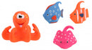 waterdiertjes octopus met vissen oranje 17 cm