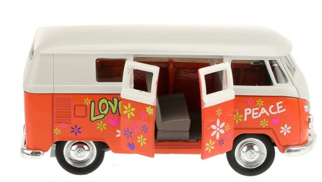 hippie volkswagenbus oranje 10,5 cm