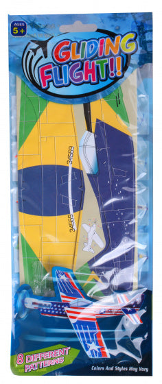 werpvliegtuig Brazil 29 x 12 cm foam geel 4-delig