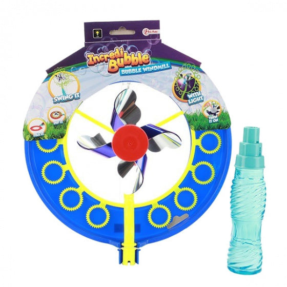 windmolen met bellenblaas Incredibubble 42 cm blauw