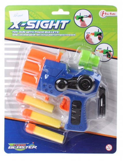 X-Sight foam blaster met darts 14 cm blauw