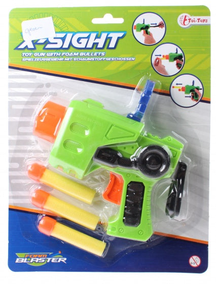 X-Sight foam blaster met darts 14 cm groen