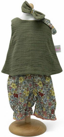 babypop tuniek meisjes 29/32 cm polyester groen 3-delig