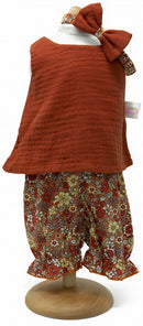 babypop tuniek meisjes 29/32 cm polyester rood 3-delig