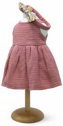 babypopjurk meisjes 29/32 cm polyester roze 3-delig