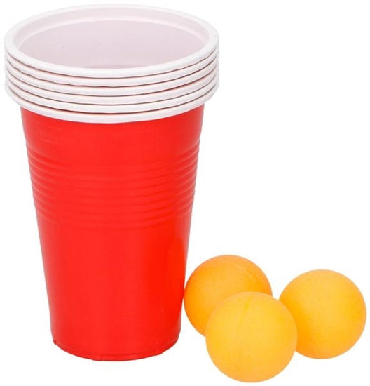 beerpong 12 x 9,5 cm rood/geel 9-delig