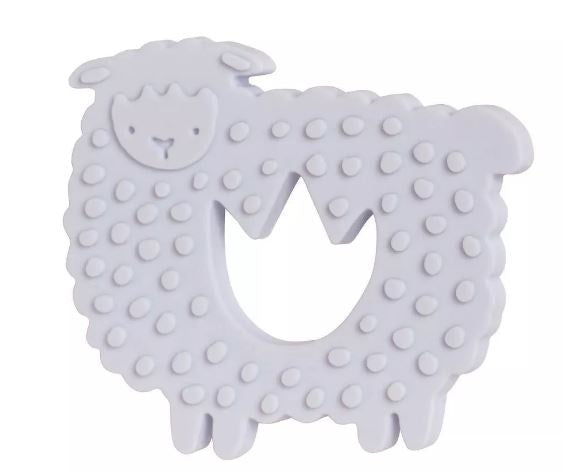 bijtring lammetje junior 16,5 x 12,7 cm siliconen wit