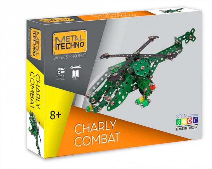 bouwpakket Charly Combat 24 cm staal groen/zwart 295-delig