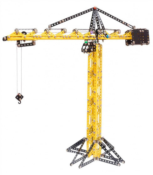 bouwpakket Tower Crane 54 cm staal geel/zwart 1046-delig