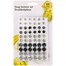 drukknoppenset 60 stuks zwart/zilver
