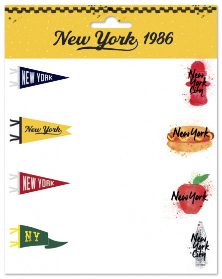 etiketten New York 1986 zelfklevend wit 16 stuks