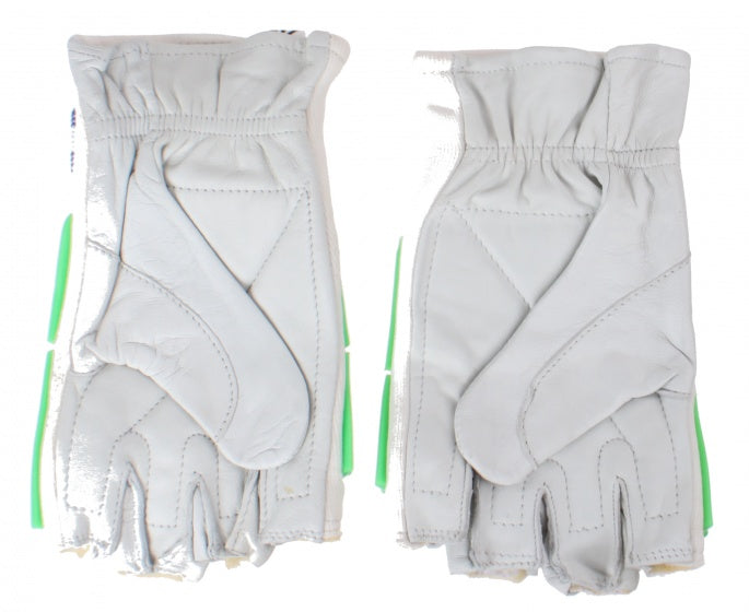 fietshandschoenen leer/lycra/kunststof groen mt L