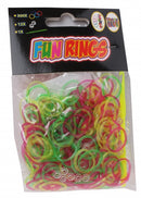 Fun Rings armband vlechten geel/groen/paars 313-delig