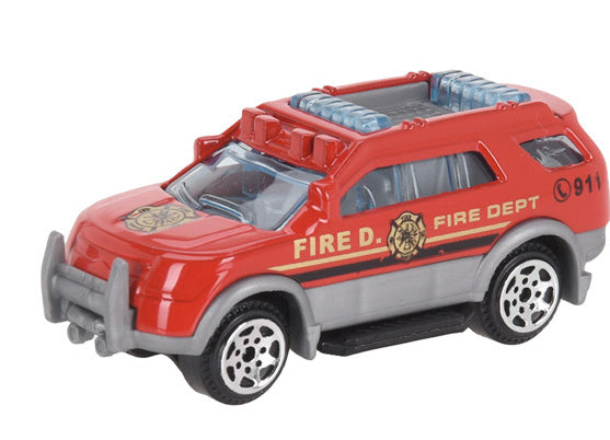 hulpdienstvoertuig Brandweerauto jongens 7 cm staal rood