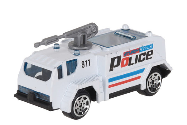 hulpdienstvoertuig Politie gepantserd jongens 7 cm staal wit