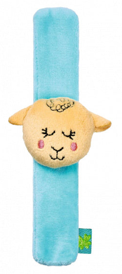klaparmband schaap junior 15 x 2,3 cm pluche lichtblauw