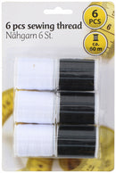 klosgaren 10 meter nylon zwart/wit 6 stuks