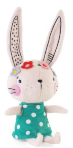 knuffelkonijn junior 35 cm pluche wit/turquoise