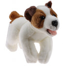 knuffelhond 23 cm wit/bruin