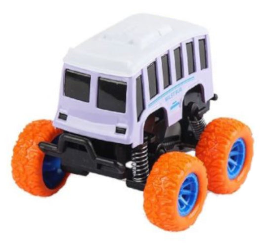 monstertruck bus jongens 9 cm staal paars/oranje