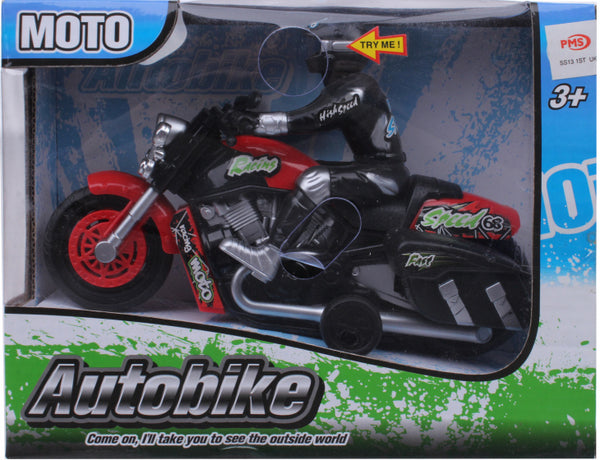 motorfiets Moto junior 18 cm zwart/zilver/rood