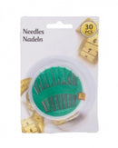 naaldenset 14 cm zilver/groen 30 stuks