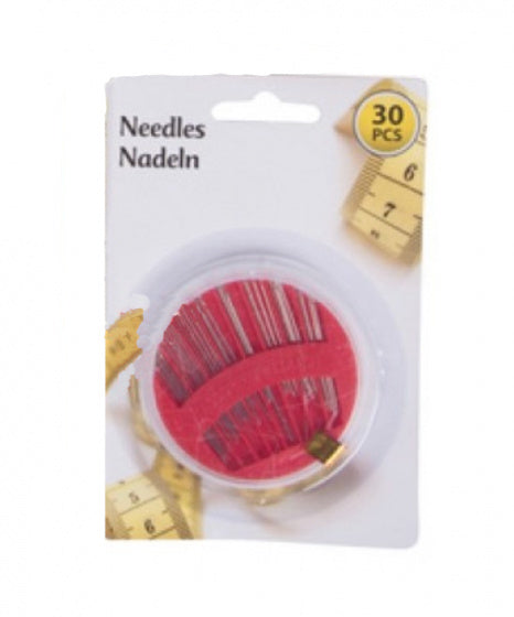 naaldenset 14 cm zilver/rood 30 stuks