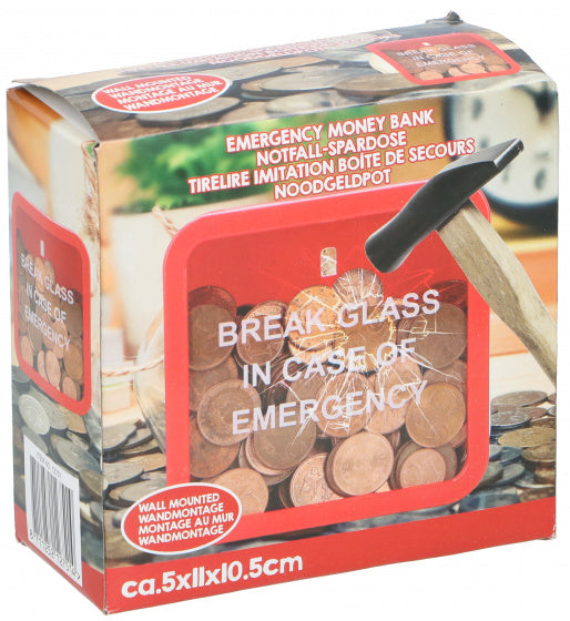 spaarpot Emergency 11 x 10,5 cm rood