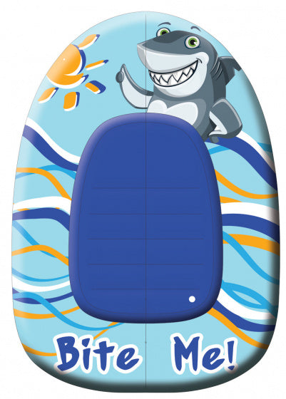 opblaasboot Shark junior 102 x 69 cm vinyl blauw/geel/wit