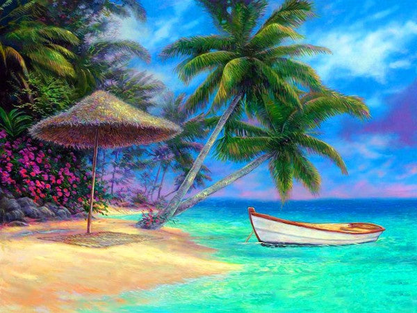schilderen op nummer Strand 40 x 30 cm canvas/acryl