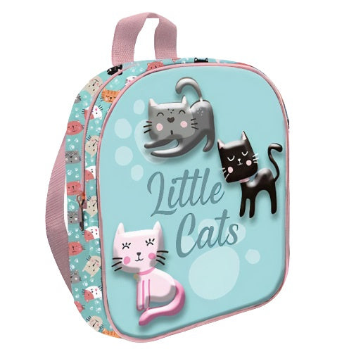 schooltas Little Cats 24 cm polyester lichtblauw