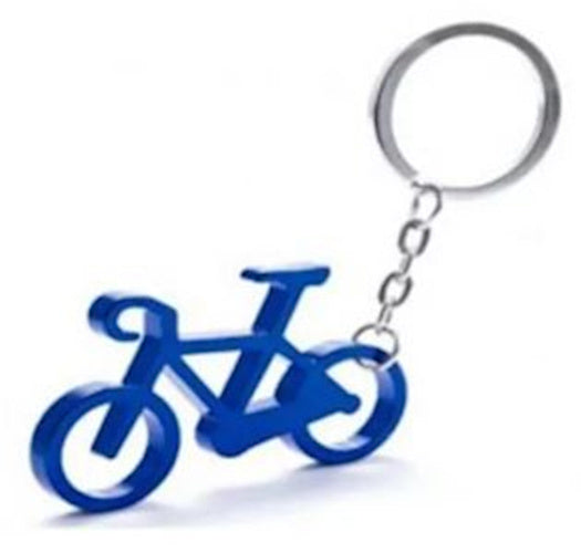 sleutelhanger fiets aluminium blauw