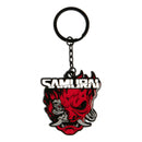 sleutelhanger Samurai Logo metaal zwart/rood