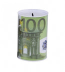 spaarpot 100 euro 12,5 x 8 cm wit/groen
