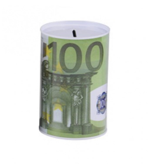 spaarpot 100 euro 12,5 x 8 cm wit/groen