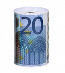 spaarpot 20 euro 12,5 x 8 cm wit/blauw