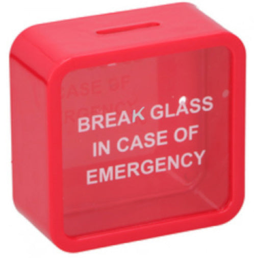 spaarpot Emergency 11 x 10,5 cm rood