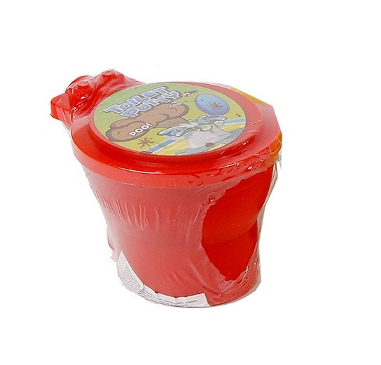 toilet met neonkleurige putty 10 cm junior rood