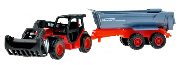 tractor met aanhanger 20 cm junior rood/zwart