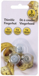 vingerhoedjes 16 - 18 mm staal zilver 3 stuks