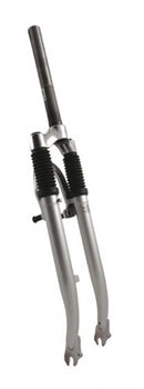 Verende voorvork 28" met 1 1/8" vorkbuis - V-brake en trommelremnok - zilver