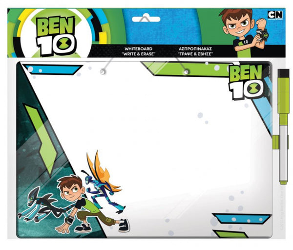 whiteboard Ben 10 jongens 29 cm wit/groen